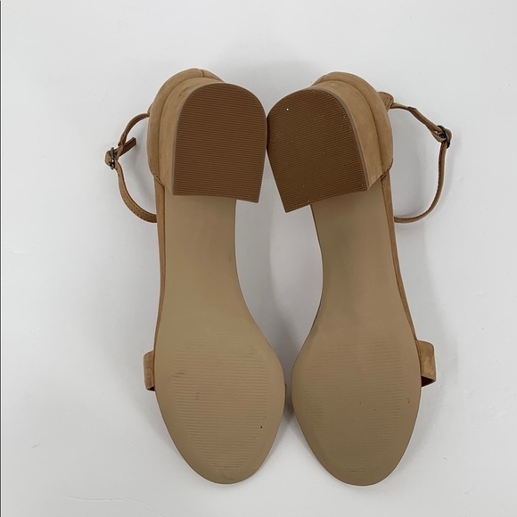 Steve Madden Irenee ankle strap brown suede block heel sandal shoe caramel 10 - Picture 6 of 6